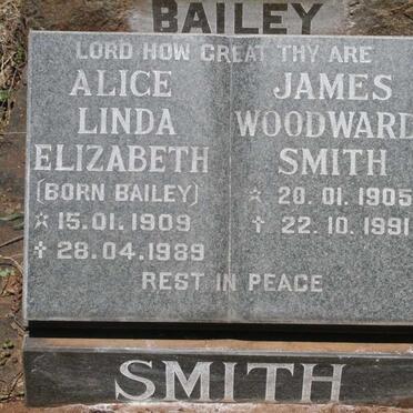 SMITH James Woodward 1905-1991 & Alice Linda Elizabeth BAILEY 1909-1989