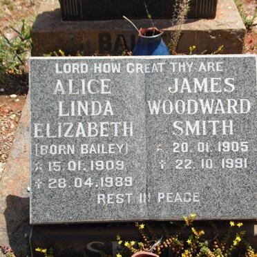 SMITH James Woodward 1905-1991 &amp; Alice Linda Elizabeth BAILEY 1909-1989