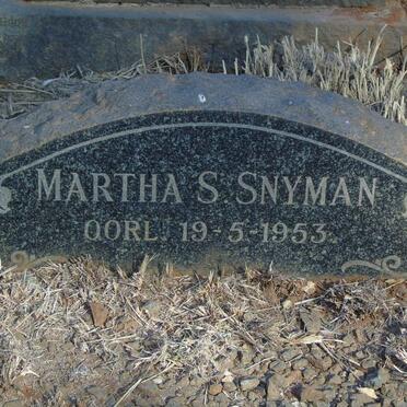 SNYMAN Martha S. -1953
