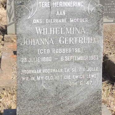 SNYMAN Wilhelmina Johanna Gertruida nee ROBBERTSE 1880-1963