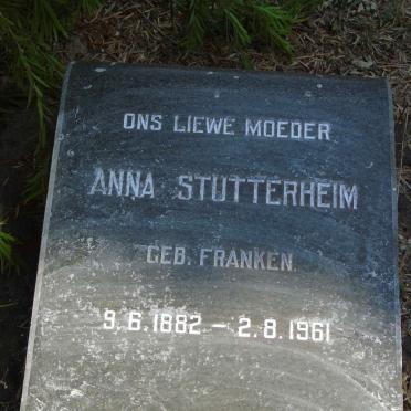 STUTTERHEIM Anna nee FRANKEN 1882-1961