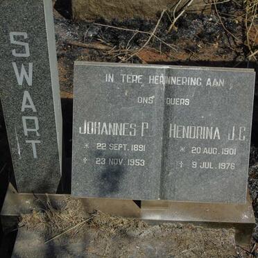 SWART Johannes P. 1891-1953 & Hendrina J.C. 1901-1976