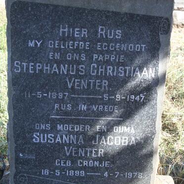 VENTER Stephanus Christiaan 1897-1947 & Susanna Jacoba CRONJE 1899-1987