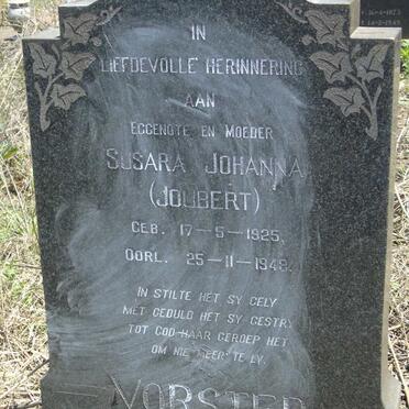 VORSTER Susara Johanna nee JOUBERT 1925-1948