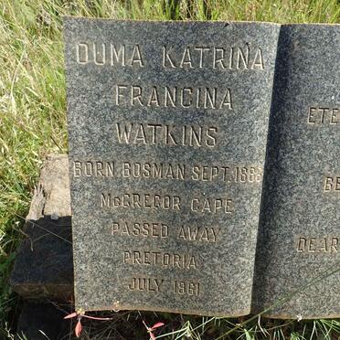 WATKINS Katrina Francina nee BOSMAN 1886-1961