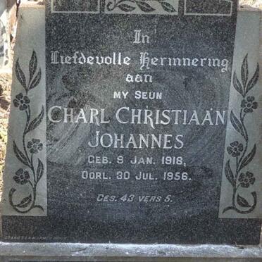 WALT Charl Christiaan Johannes, v.d. 1918-1956