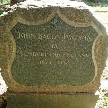 WATSON John Bacon 1874-1958