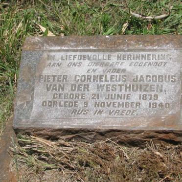 WESTHUIZEN Pieter Corneleus Jacobus, van der 1879-1940
