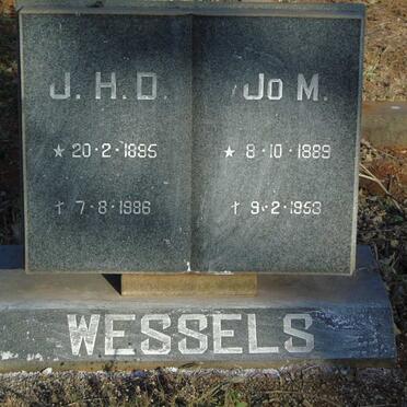 WESSELS J.H.D. 1895-1986 & Jo. M. 1889-1953