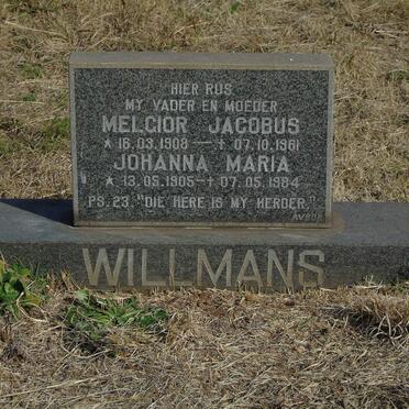 WILLMANS Melgior Jacobus 1908-1961 &amp; Johanna Maria 1905-1984