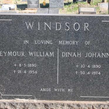 WINDSOR Seymour William 1890-1954 &amp; Dinah Johanna 1890-1974