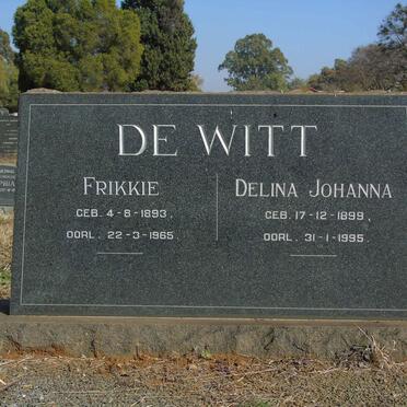 WITT Frikkie, de 1893-1965 &amp; Delina Johanna 1899-1995