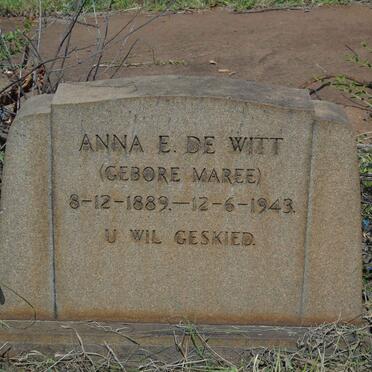 WITT Anna E., de nee MAREE 1889-1943