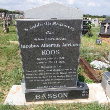 BASSON Jacobus Albertus Adriaan 1952-2020