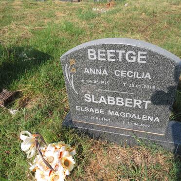 BEETGE Anna Cecilia 1945-2015 :: SLABBERT Elsabe Magdalena 1967-2019