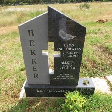 BEKKER Esias Engelbertus 1961-2021 & Alletta Maria 1961- 