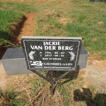 BERG Jackie, van der 1941-2017
