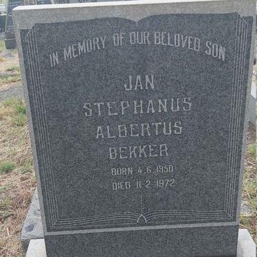 BEKKER Jan Stephanus Albertus 1950-1972