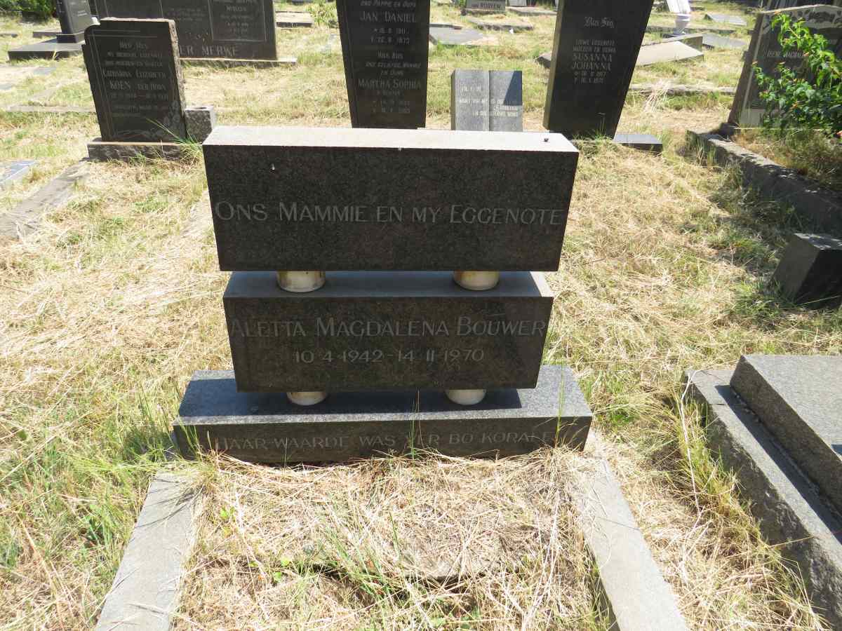 BOUWER Aletta Magdalena 1942-1970