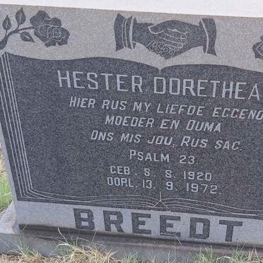 BREEDT Hester Dorethea 1920-1972
