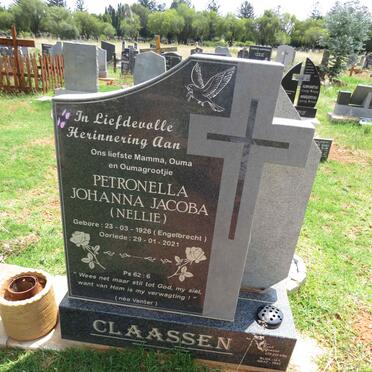 CLAASSEN Petronella Johanna Jacoba nee ENGELBRECHT 1926-2021