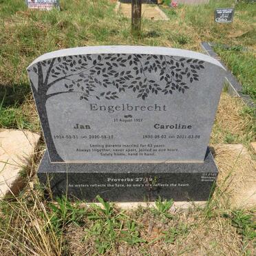 ENGELBRECHT Jan 1934-2020 & Caroline 1935-2021