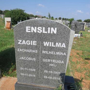 ENSLIN Zacharias Jacobus 1929-2015 & Wilhelmina Gertruida NEL 1931-2015