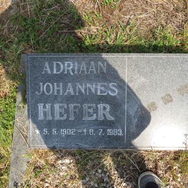 HEFER Adriaan Johannes 1902-1983