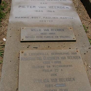 HEERDEN Willie, van 1932-1992 :: VAN HEERDEN Margaretha Elizabeth 19??-1999 :: VAN HEERDEN Helena 1934- :: VAN HEERDEN Pieter 1945-1964 