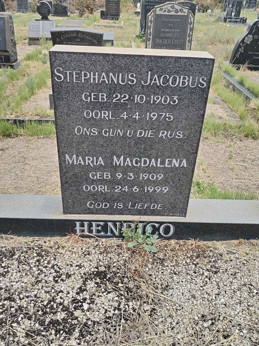 HENRICO Stephanus Jacobus 1903-1975 & Maria Magdalena 1909-1999