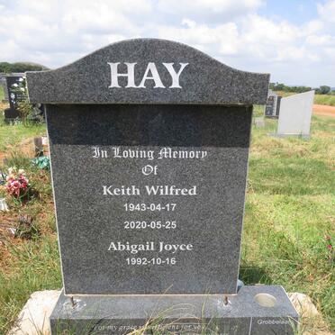 HAY Keith Wilfred 1943-2020 :: HAY Abigail Joyce 1992-