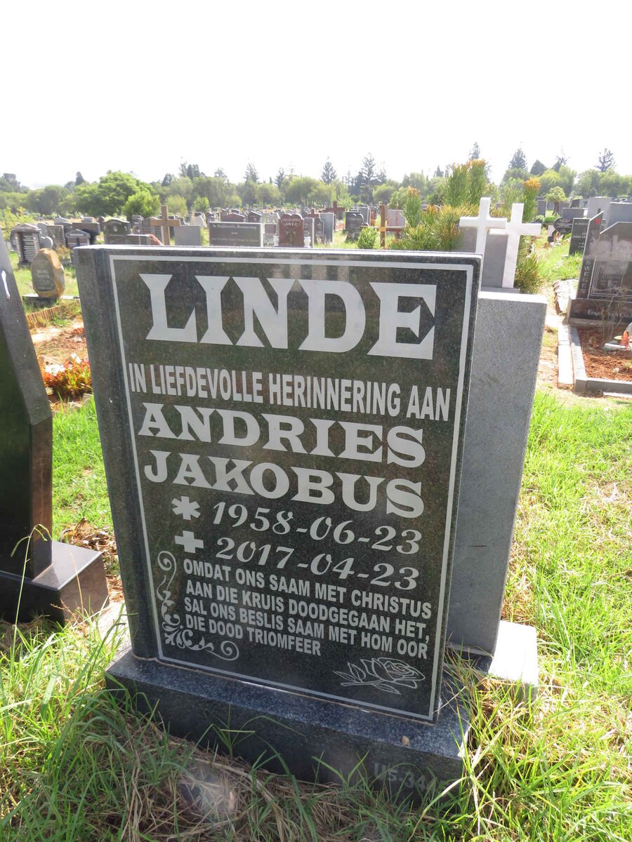 LINDE Andries Jakobus 1958-2017