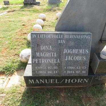 MANUEL Dina Magrita Petronela 1973-2014 :: HORN Joghemus Jacobus 1990-2014