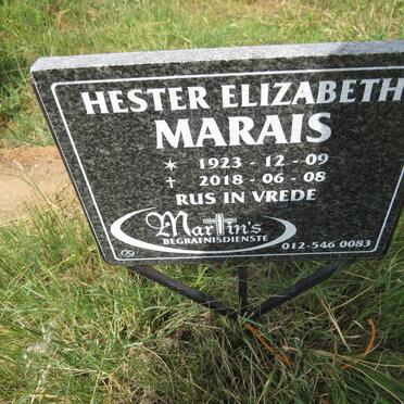 MARAIS Hester Elizabeth 1923-2018