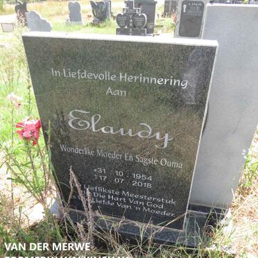 MERWE Elaudy, van der voorheen WALKINSHAW nee BAM 1954-2018