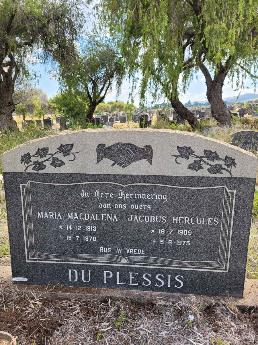 PLESSIS Jacobus Hercules, du 1909-1975 &amp; Maria Magdalena 1913-1970