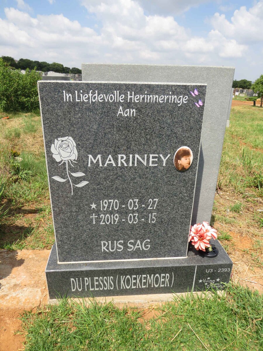 PLESSIS Mariney, du nee KOEKEMOER 1970-2019