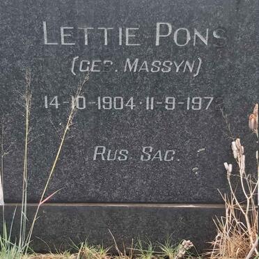PONS Lettie nee MASSYN 1904-1972