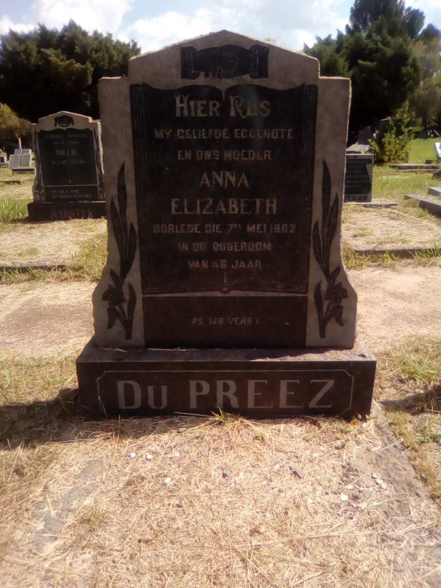 PREEZ Anna Elizabeth, du -1962