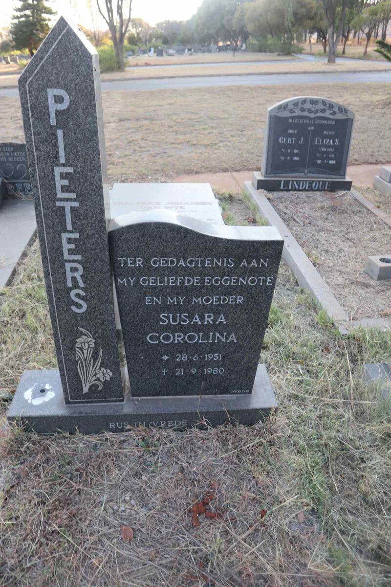 PIETERS Susara Corolina 1951-1980