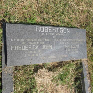 ROBERTSON Frederick John 1911-1973 & Innocent 1922-2001