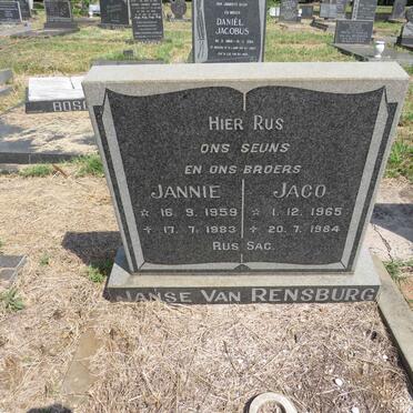RENSBURG Jannie, Janse van 1959-1983 :: JANSE VAN RENSBURG Jaco 1965-1984