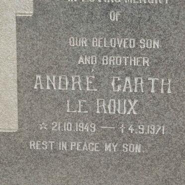 ROUX André Garth, le 1949-1971
