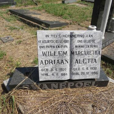 SWANEPOEL Willem Adriaan 1930-1984 & Margaretha Aletta 1932-1996