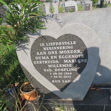 WILLEMSE Gertruida Marlene nee DORFLING 1944-2015