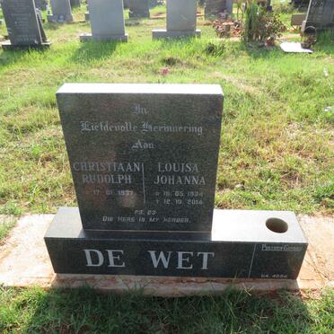 WET Christiaan Rudolph, de 1937- & Louisa Johanna 1934-2014