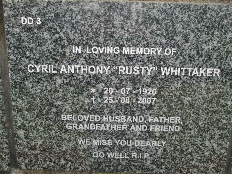 WHITTAKER Cyril Anthony 1920-2007