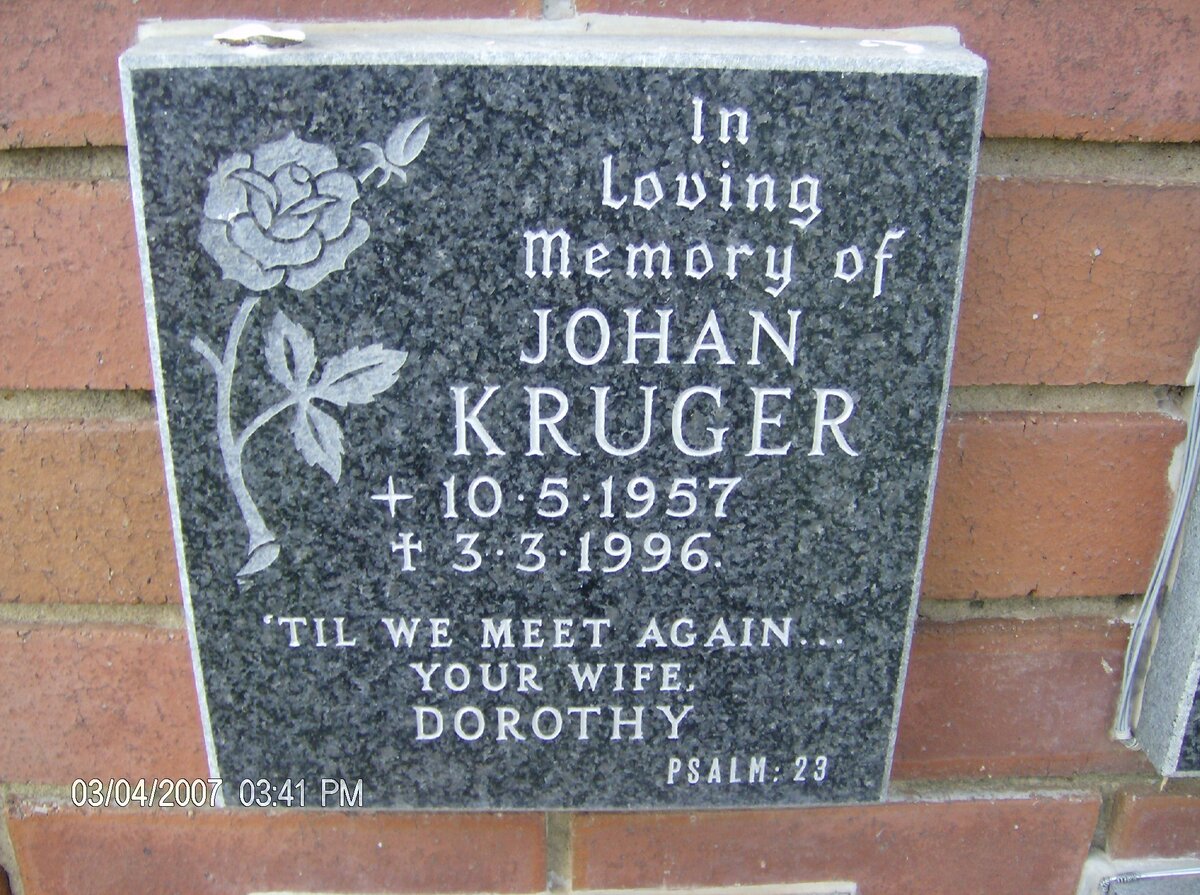 KRUGER Johan 1957-1996