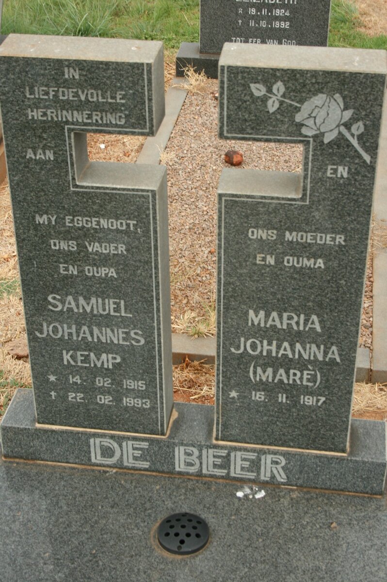 BEER Samuel Johannes Kemp, de 1915-1993 &amp; Maria Johanna MARE 1917-
