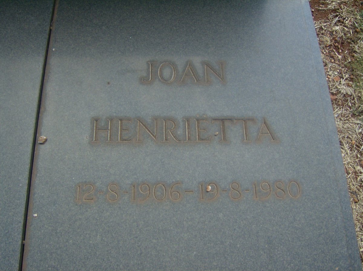 FOUCHÉ Joan Henrietta 1906-1980